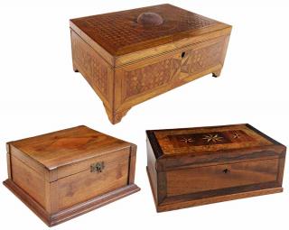 Appraisal: Three Hand American late th th century rectangular jewelry box