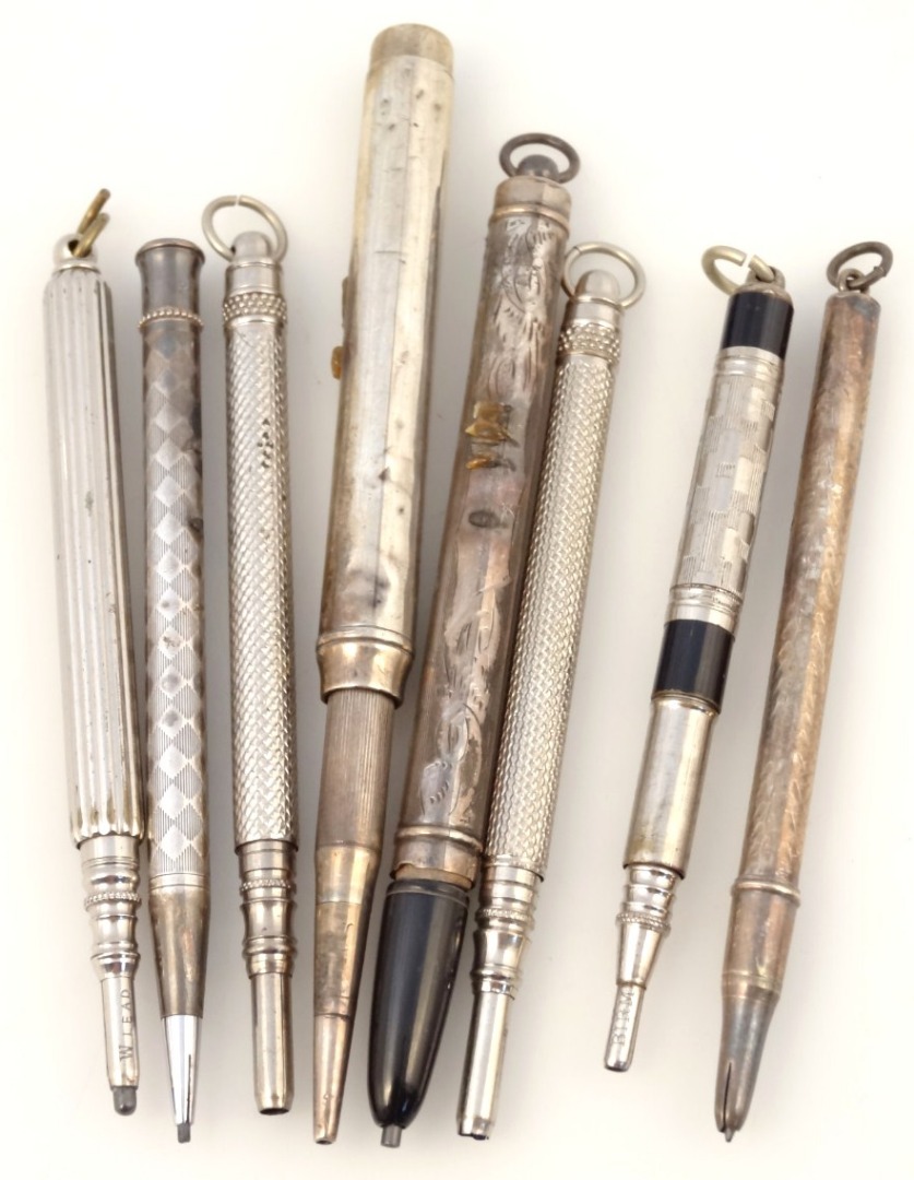 Appraisal: Various silver and other propelling pencils each of articulated outline