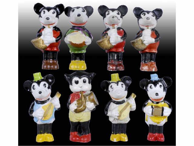 Appraisal: Lot of Japanese Disney Mickey Mouse Figures Description Bisque All