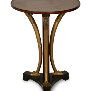 Appraisal: An Empire Style Parcel Gilt Mahogany Side Table th Century