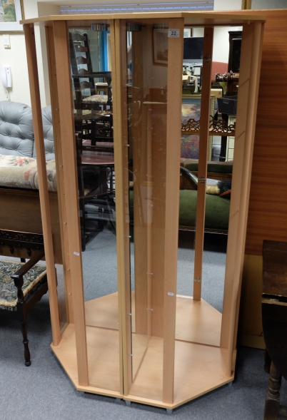 Appraisal: Large modern glass fronted display cabinets mirror backed with shelves