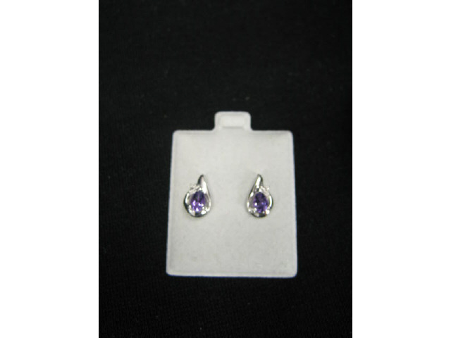 Appraisal: Amethyst Diamond Earrings teardrop gems in k white gold