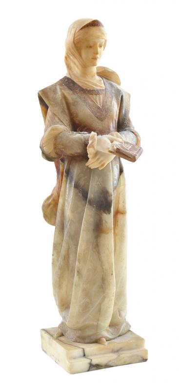 Appraisal: A MARBLE PEDESTAL FIGURE BEATRICE LADYITALIAN CIRCA