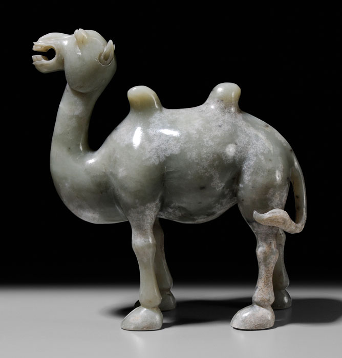 Appraisal: Jade Camel Qing Dynasty or later mottled celadon Tang style