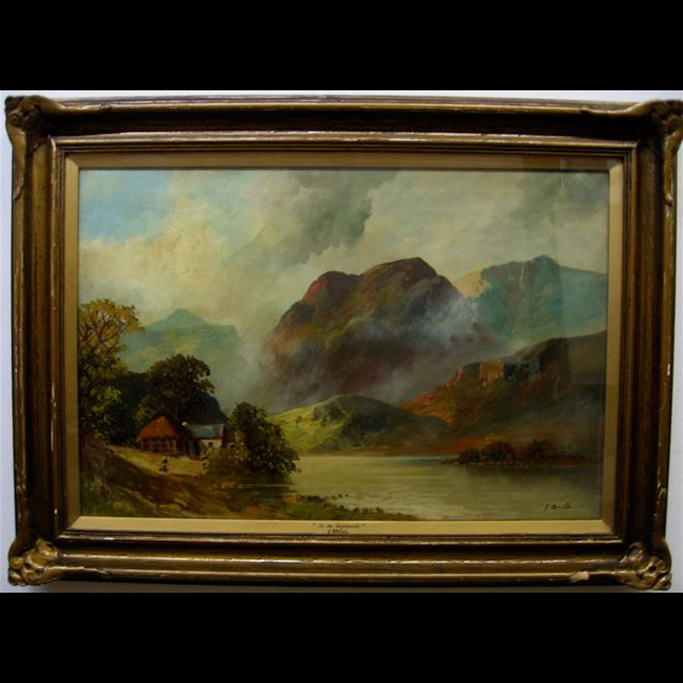 Appraisal: IN THE HIGHLANDS J BRILL TH CENTURY OIL ON CANVAS