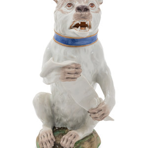 Appraisal: A Korzec Porcelain Dog Figure Circa with Korzec transfer-printed mark