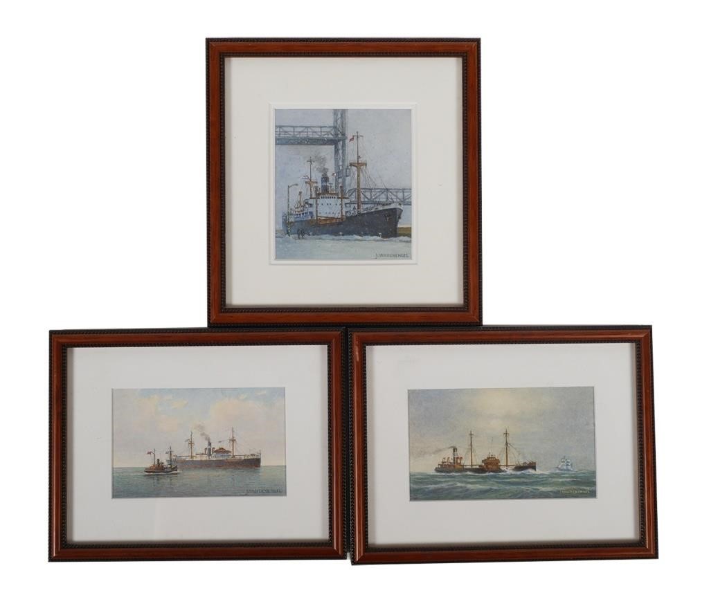 Appraisal: Group of miniature watercolors by John Vandenengel Overall framed size