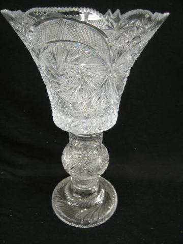 Appraisal: Large Cut Crystal Vase pedestal base