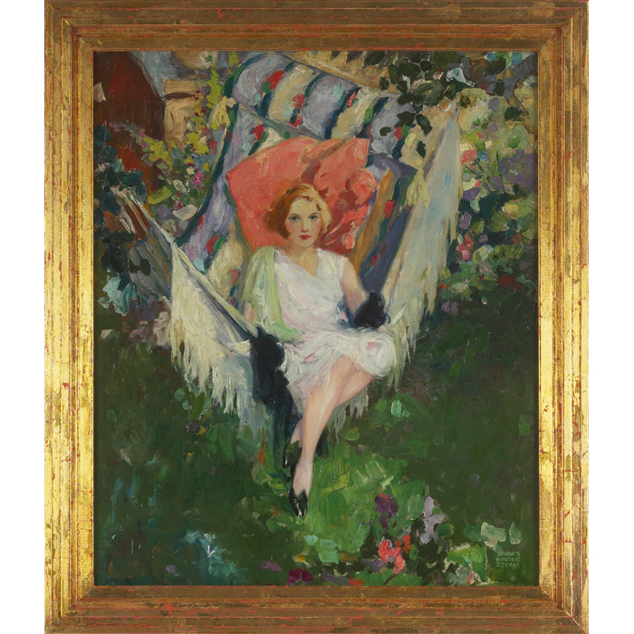 Appraisal: James Walter Steele American th century Woman in Hammock c