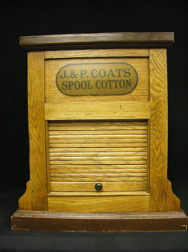 Appraisal: J P COATES COUNTRY STORE SPOOL CABINED Oak Size height