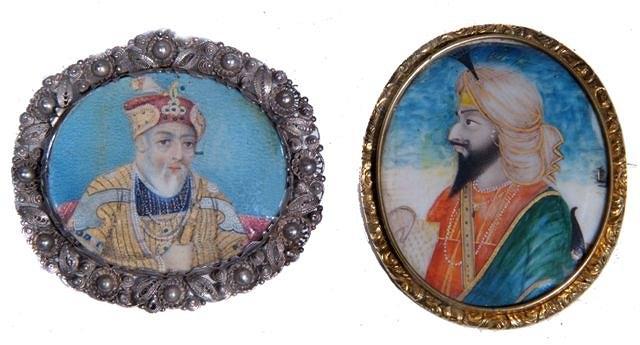 Appraisal: AN INDIAN OVAL MINIATURE PORTRAIT ON IVORY of a Maharajah