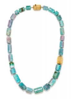 Appraisal: An Karat Yellow Gold and Tourmaline Bead Necklace Christopher Walling