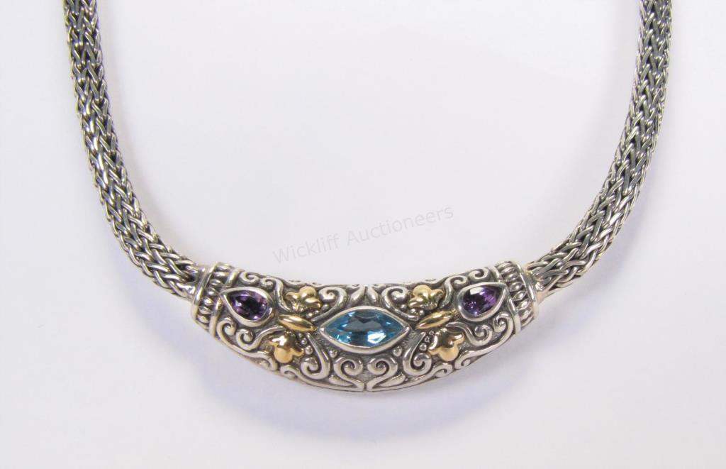 Appraisal: A Samuel Behnam Jewelry marked BJC sterling silver necklace l