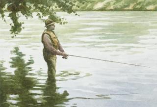 Appraisal: Daniel Loge b River Fisherman Daniel Loge b River Fishermansigned