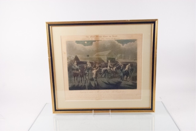 Appraisal: Framed Print First Steeplechase on Record Plate By Henry Thomas