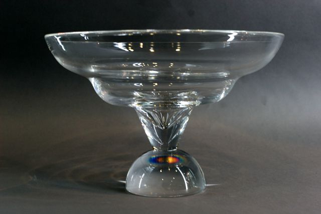 Appraisal: A Steuben crystal comport with bulbous foot cm high