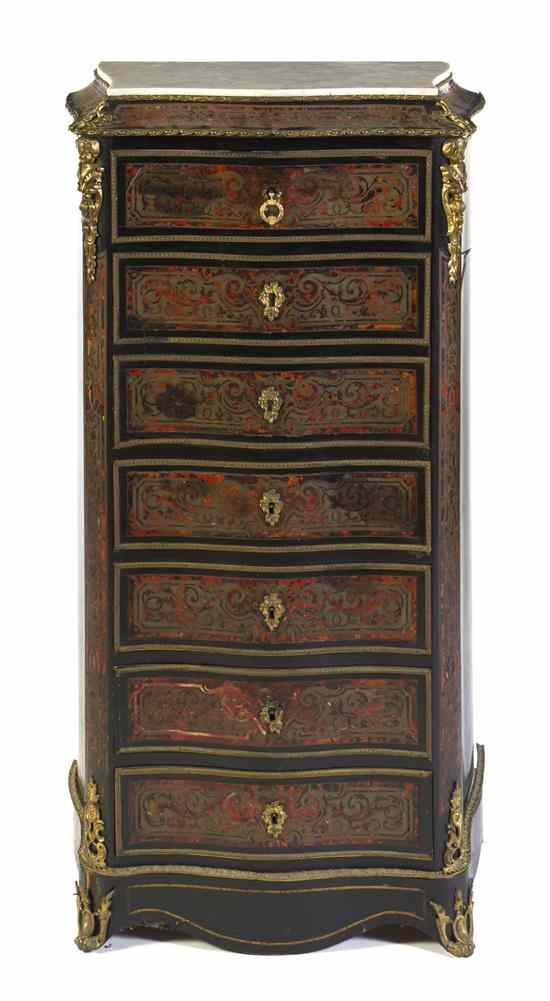 Appraisal: A Napoleon III Boulle Style Secretaire a Abattant having a