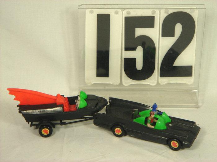 Appraisal: Batman and Robin Car with boat and trailer Plastic marked