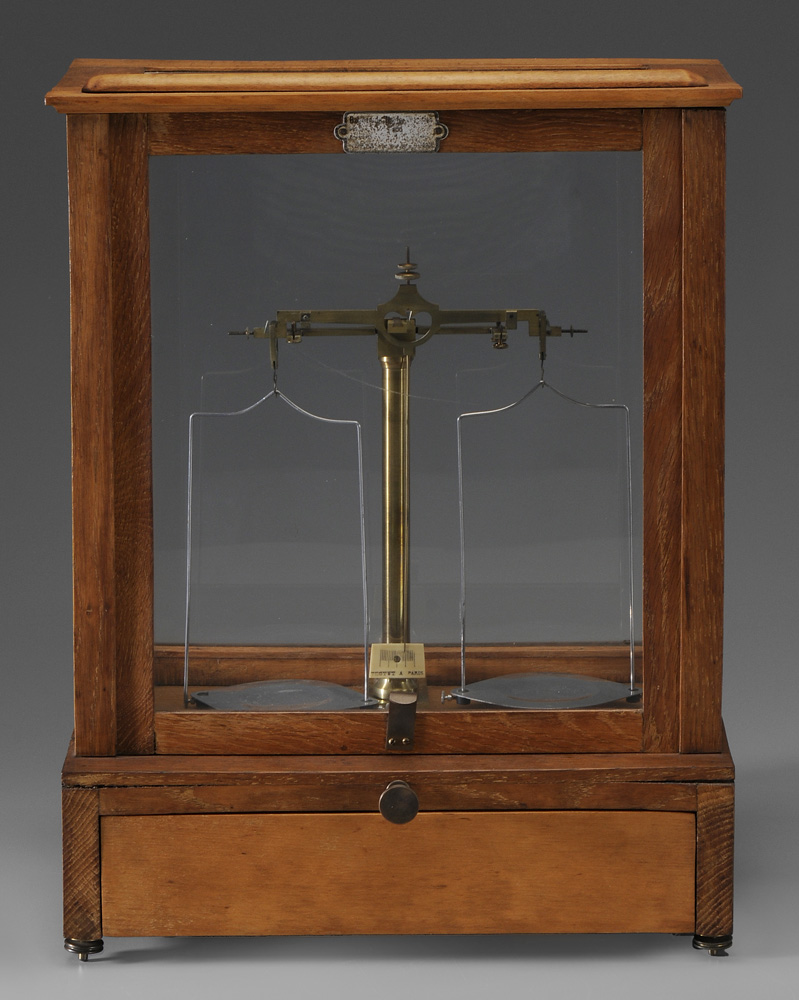 Appraisal: Cased Balance Scales French early th century case marked Testut