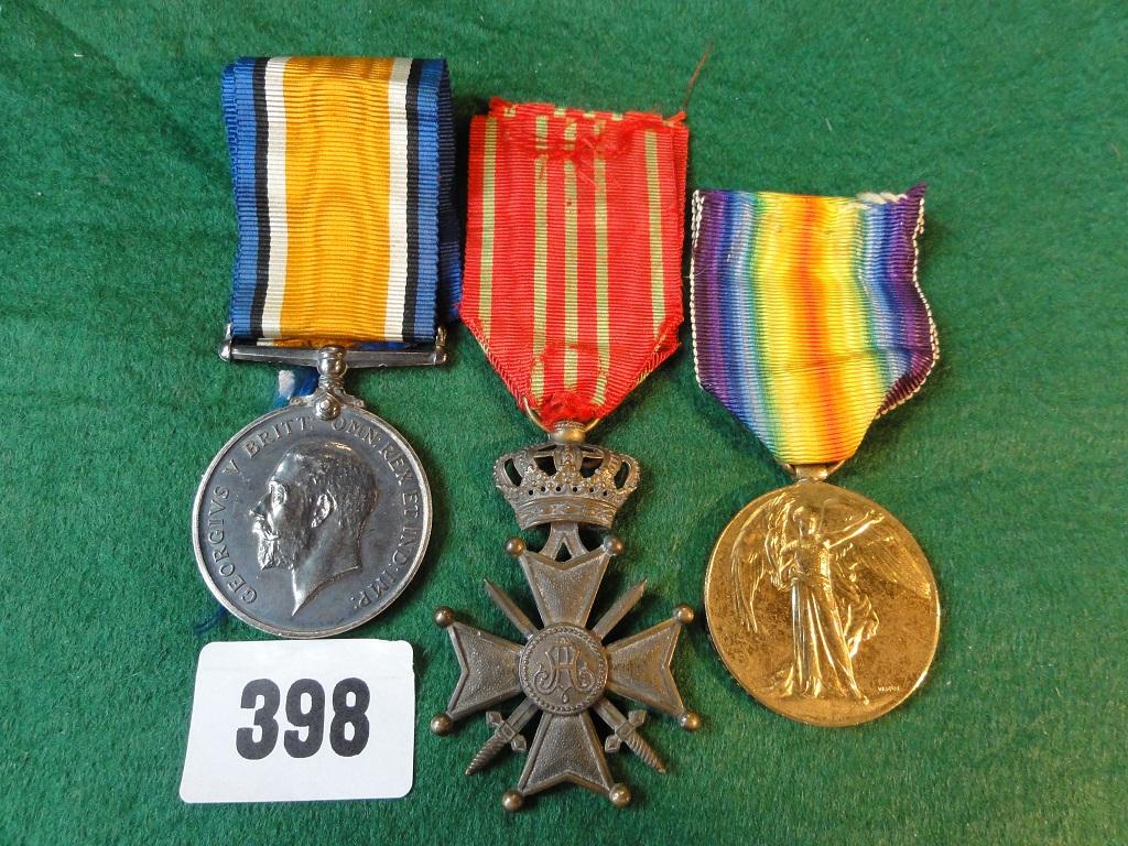 Appraisal: A group of three Great War medals comprised of a