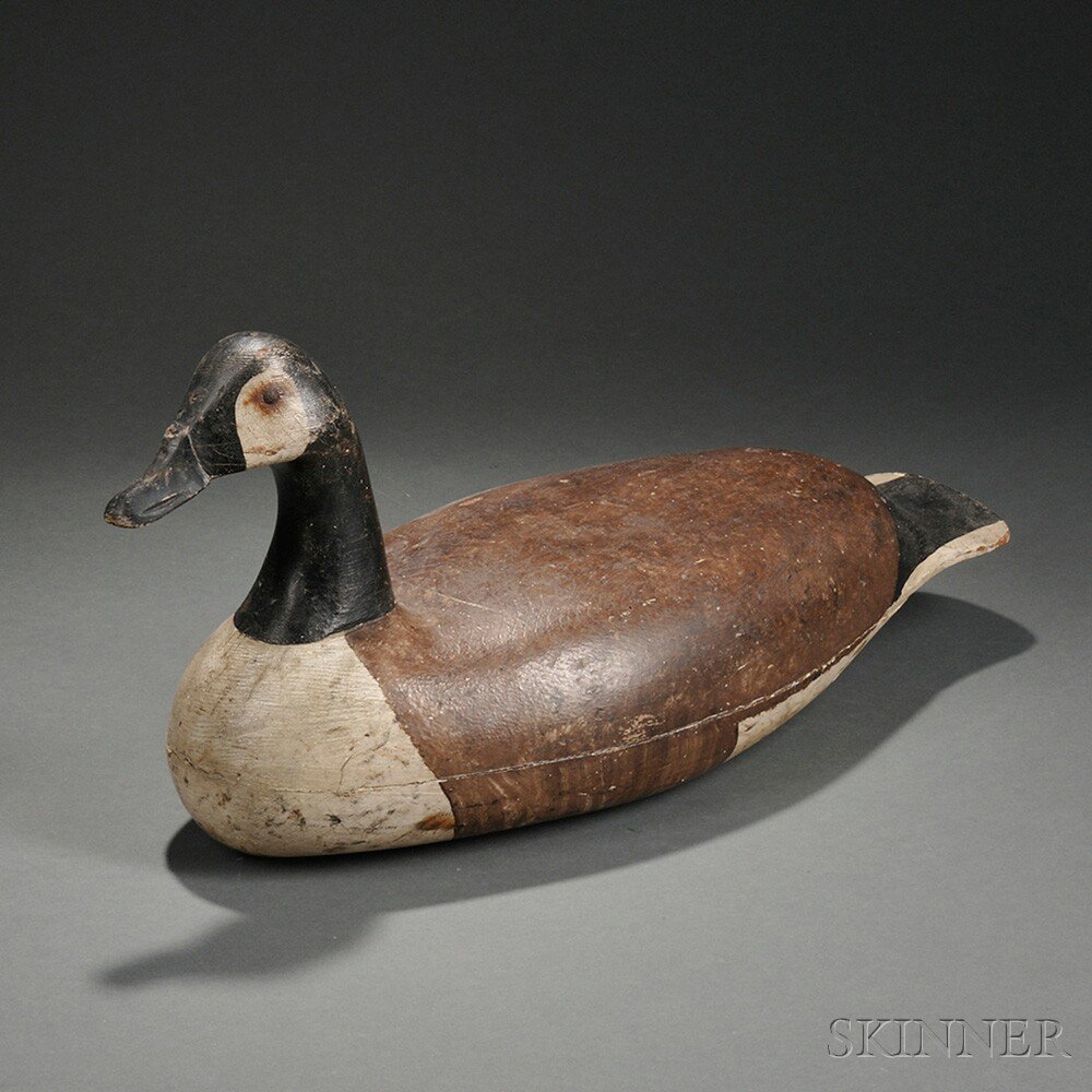 Appraisal: Painted Cedar Canada Goose Decoy attributed to Eugene Hendrickson New