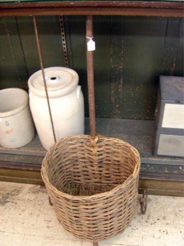 Appraisal: BASKET W HANDLE WHEELS