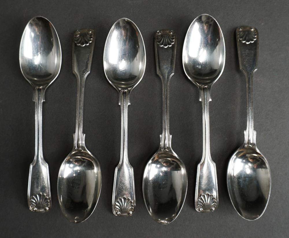 Appraisal: Six Probably Edward VII English Sterling Silver Shell-Back Teaspoons Walker