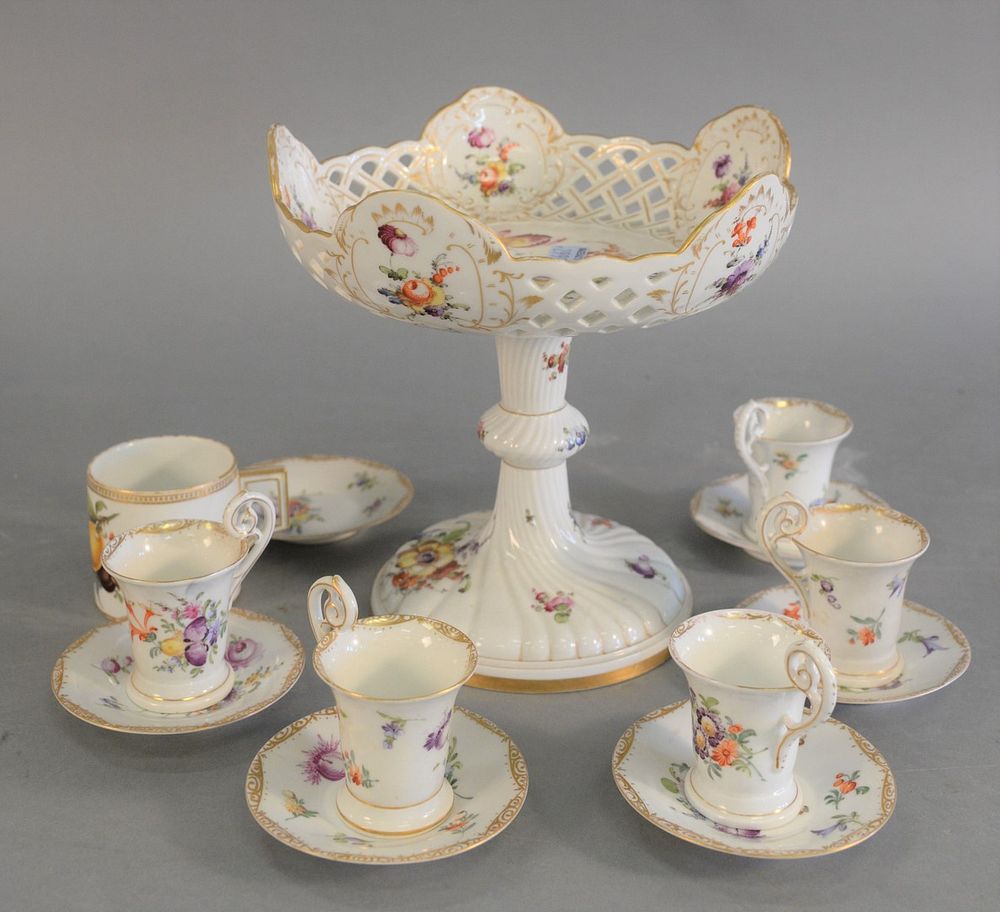 Appraisal: Meissen and Dresden lot to include Meissen cups five Dresden