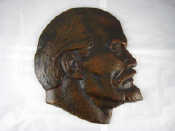 Appraisal: A cast bronze plaque of Lenin Approx x cm