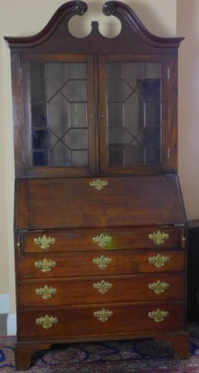 Appraisal: LATE TH CENTURY AMERICAN WALNUT SLANT LID DESK Slant front