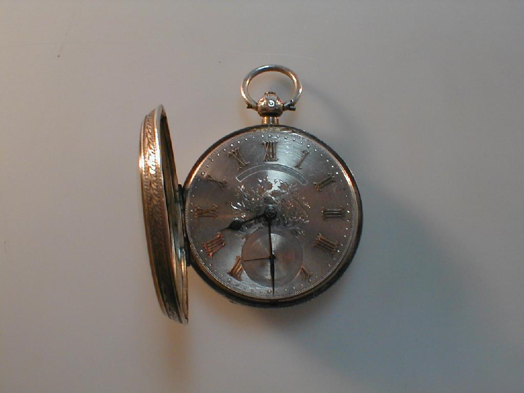 Appraisal: A Victorian silver open-face pocket watch the machine turned silver