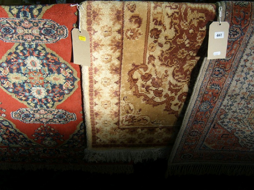 Appraisal: A collection of Eastern style wool rugs with various patterned