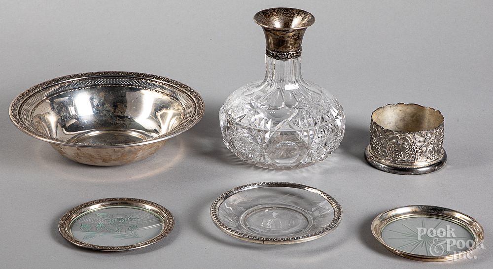 Appraisal: Sterling silver plate and silver mounted wares Sterling silver plate