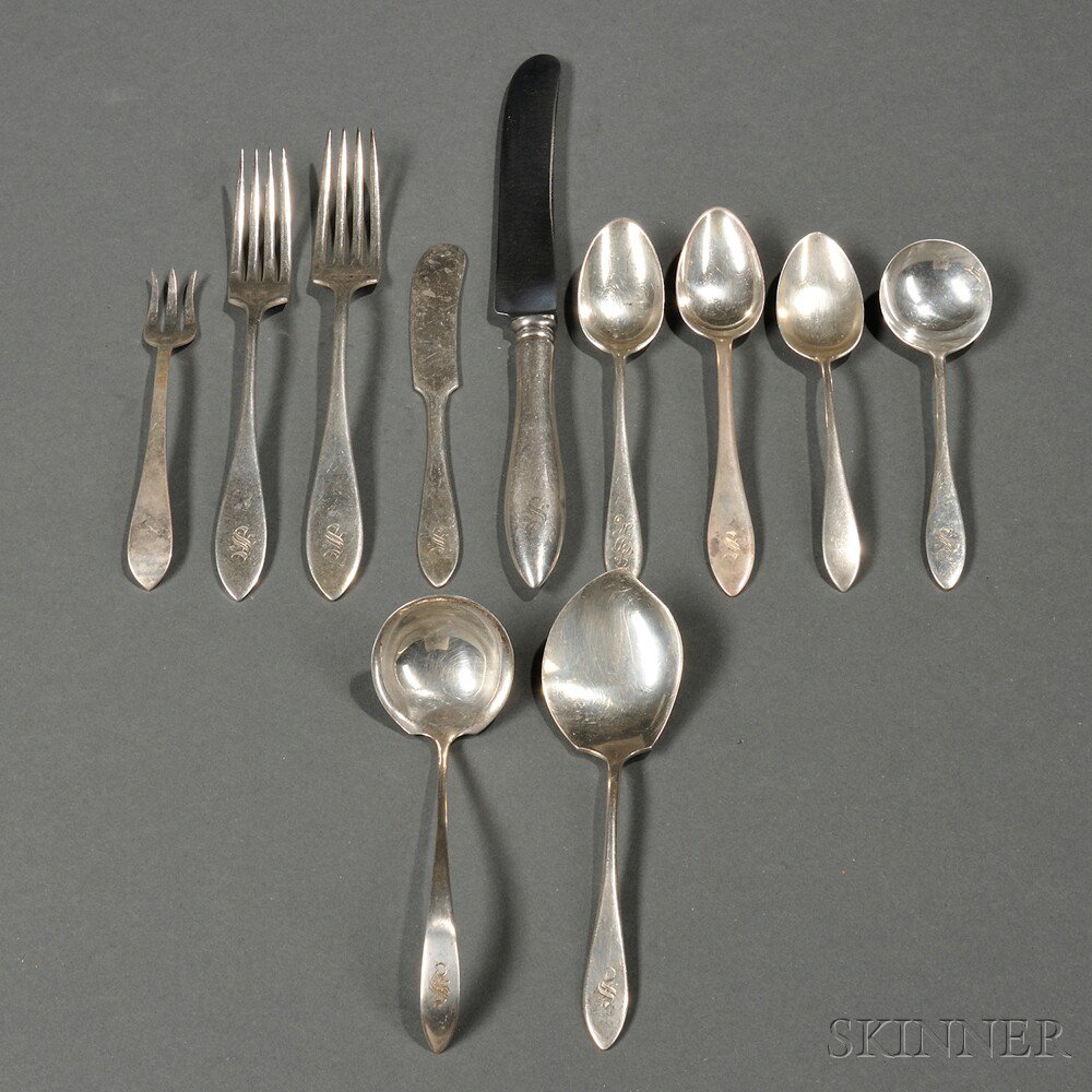 Appraisal: Assembled American Sterling Silver Flatware Service th century most with