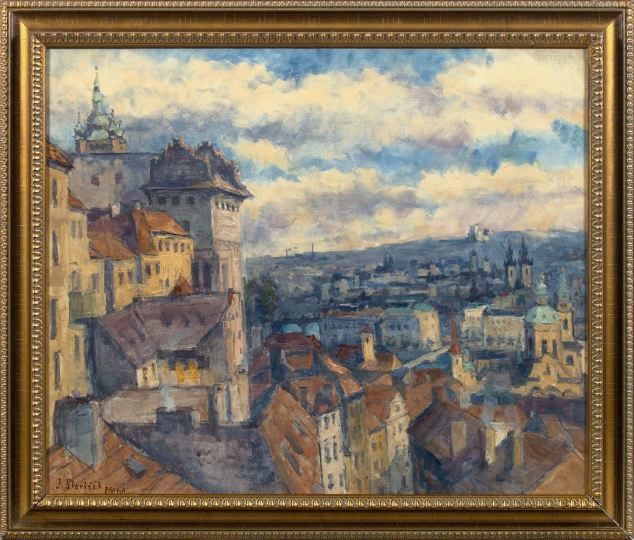 Appraisal: Jan Slavicek Czech Republic - Prague oil on canvas signed