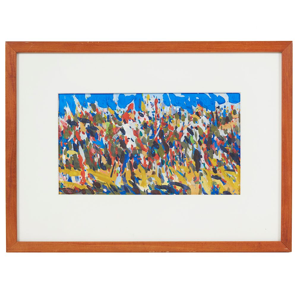 Appraisal: Wayne Thiebaud b Painting Fair Crowds Framed Wayne Thiebaud b