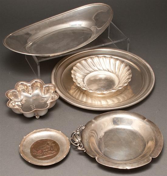 Appraisal: Six silver table articles by various makers including Webster reticulated