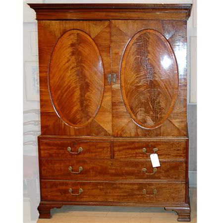 Appraisal: Georgian Inlaid Mahogany Linen Press Estimate -