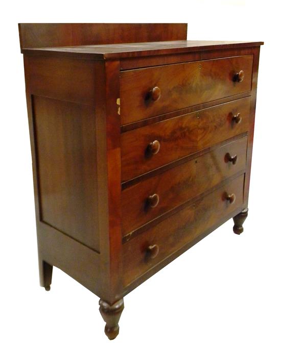 Appraisal: Four drawer chest American Federal mahogany and mahogany veneer drawers