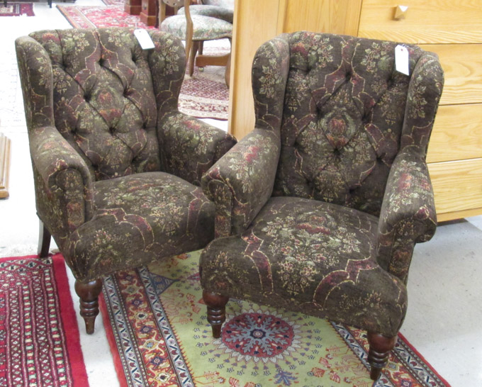 Appraisal: A PAIR OF CHILDREN'S WING-BACK ARMCHAIRS Theodore Alexander Furniture Althorp