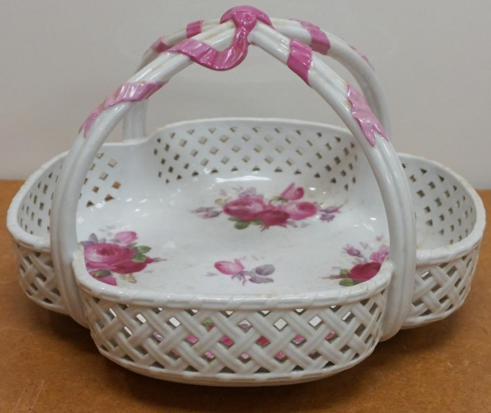 Appraisal: K P M Porcelain Quatrefoil Basket H in cm