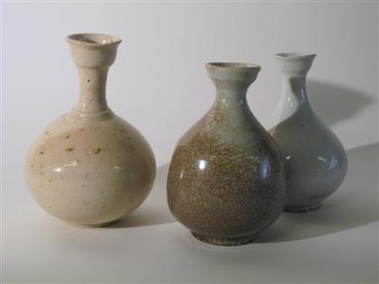 Appraisal: Three Korean monochrome pottery vesselschoson dynasty and possibly earlier