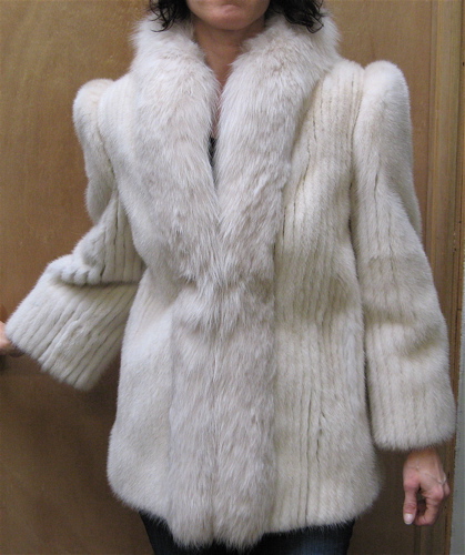 Appraisal: TWO LADY'S FUR JACKETS a white mink stroller length having