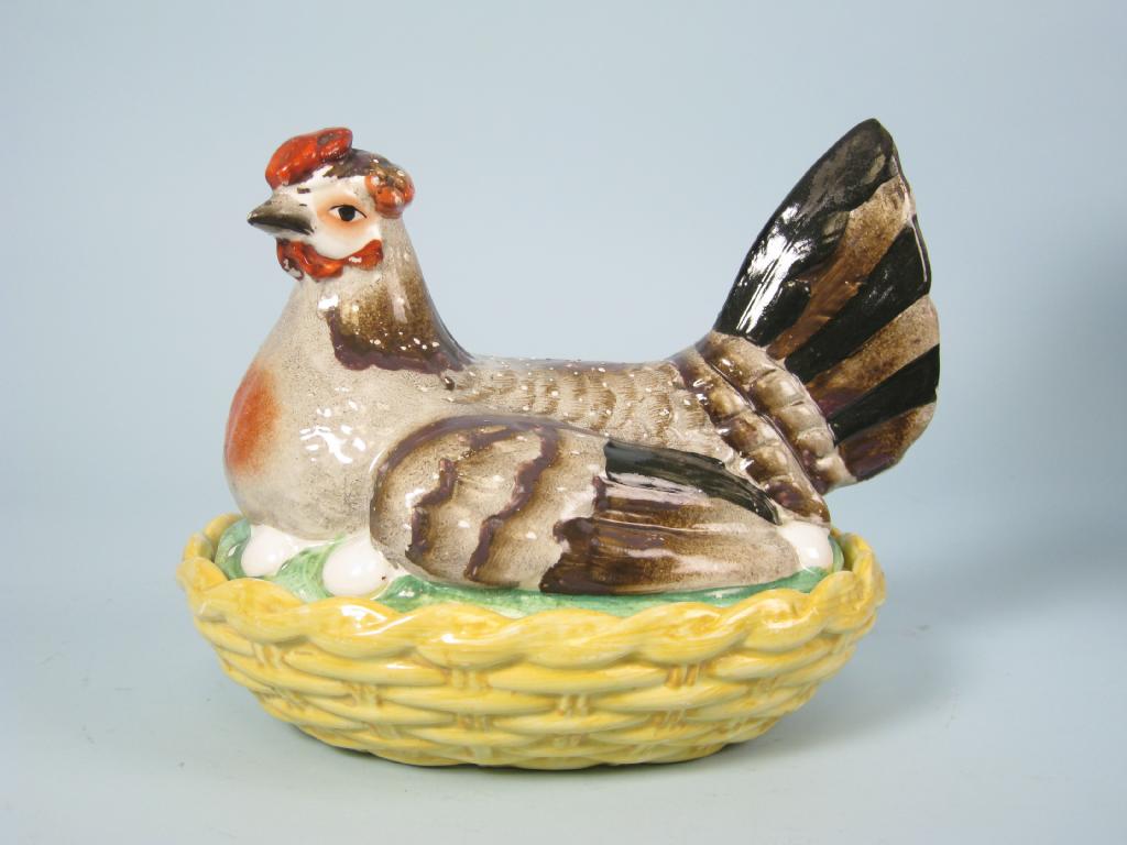 Appraisal: A th Century Hen Tureen and Cover with painted details