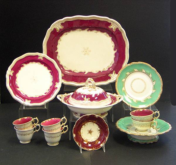 Appraisal: An assembled group of English porcelain tableware mid- th century