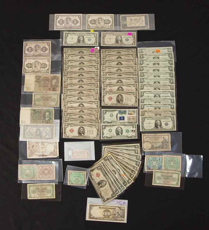 Appraisal: COLLECTION OF ASSORTED PAPER CURRENCY To include US dollar assorted