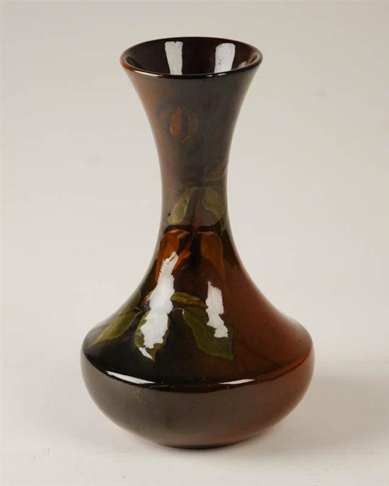 Appraisal: Lonhuda Pottery Vase slip-decorated with brown underglaze c Lonhuda Pottery