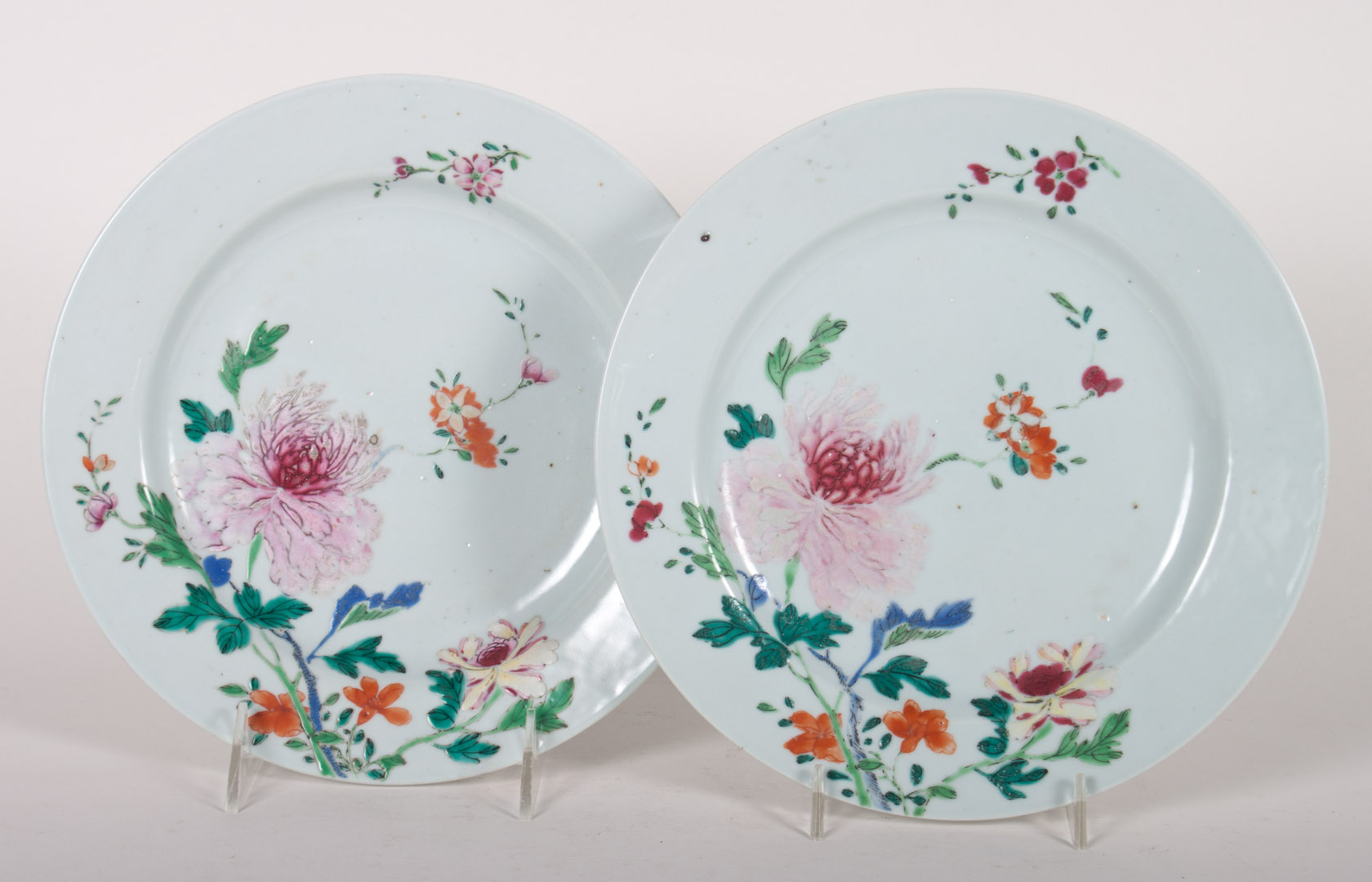 Appraisal: Pr of Chinese Export Famille Rose porcelain plates circa -