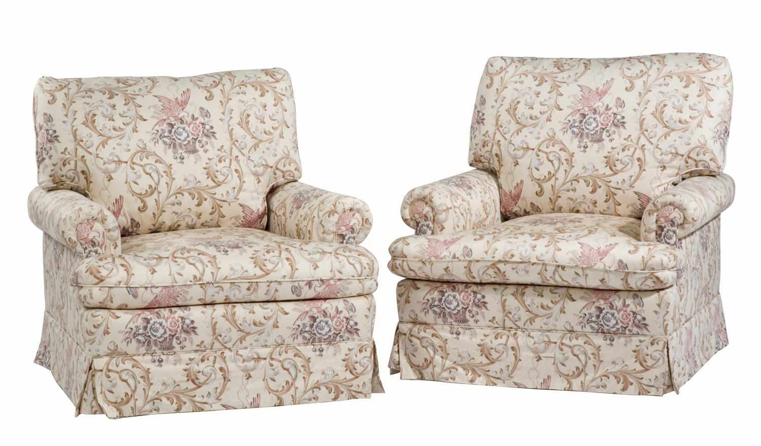 Appraisal: An upholstered sofa and pair of armchairs height of sofa