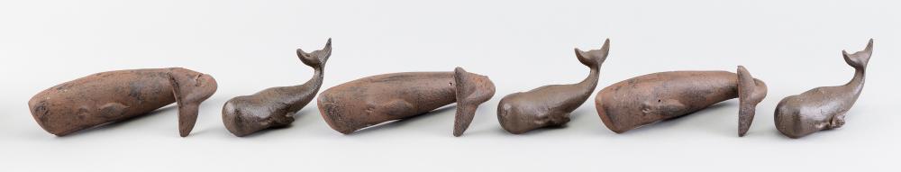 Appraisal: COLLECTION OF CAST IRON SPERM WHALES CONTEMPORARYCOLLECTION OF CAST IRON